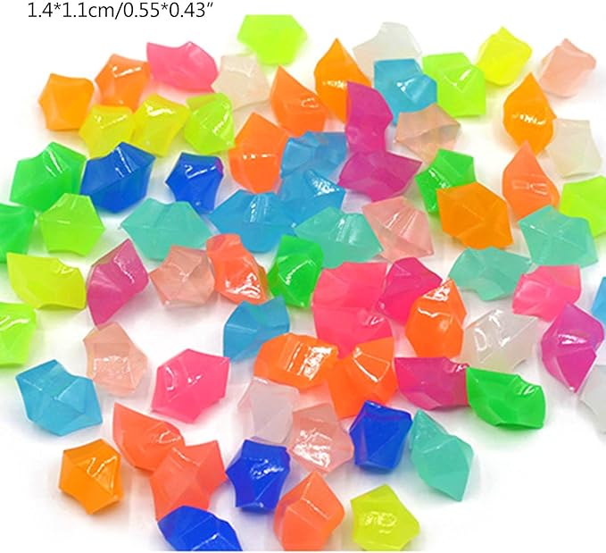 300pcs Luminous Stones 14mm Fish Tanks Artificial Stone Aquarium Decoration For Indoor Outdoor Garden Yard Decor Luminous Stones For Garden, Yellow