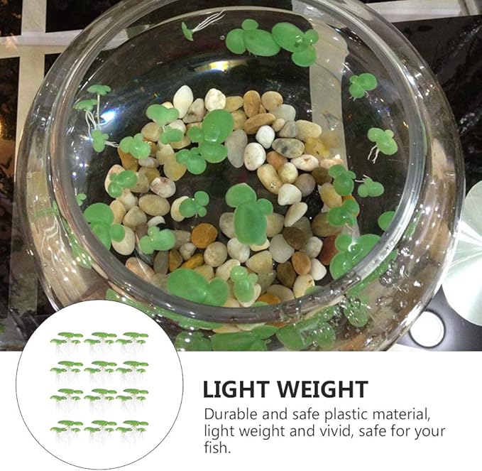 ULTECHNOVO Fish Tank Decorations, 2 Packs/ 36PCS Simulated Duckweed Plant Decor Plastic Water Plant (Green)