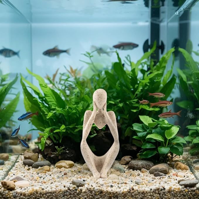 Fish Tank Decorations – Abstract Resin Ornaments for Betta, Shrimp & Turtle Aquariums – Modern Sandstone-Style Aquarium Décor for Freshwater & Saltwater Tanks(Front)