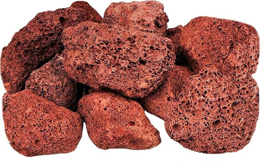 Tfwadmx Aquarium Red Lava Rock 10 Pack Fish Tank Volcanic Pumice Stones for Betta Fish Shrimp (1.96''-3.14'')