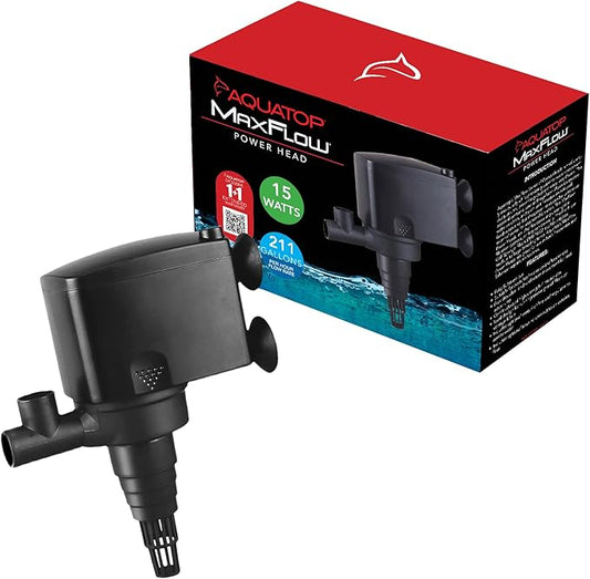 Aquatop MaxFlow 211 GPH Submersible Aquarium Power Head – High-Performance Water Pump – Quiet & Efficient – Ideal for Freshwater & Saltwater Aquariums