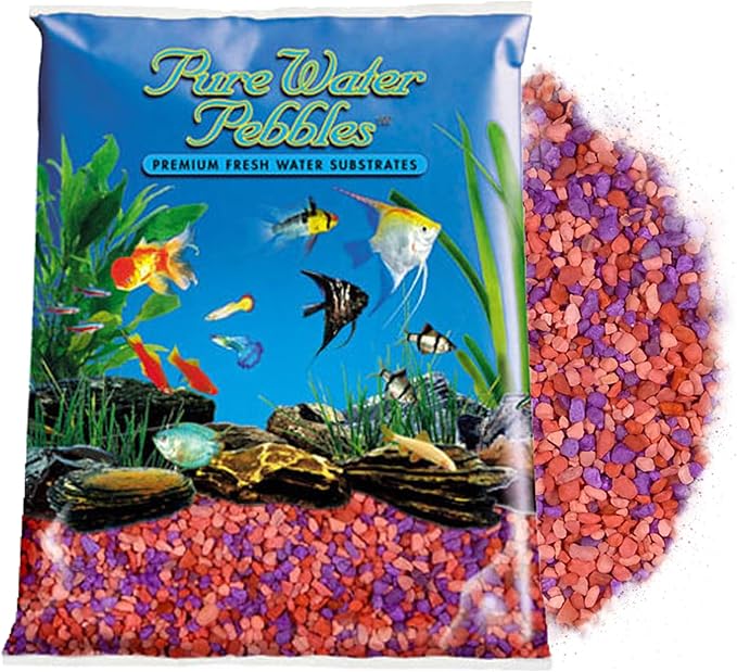 Pure Water Pebbles Neon Fruit Delight Aquarium Gravel - 5 lbs - Non-Toxic, Colorfast, Vibrant Substrate for Aquariums, Terrariums, Ponds & Crafts