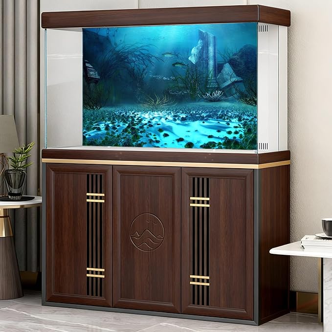 Underwater World Aquarium Background Ocean Temple Aquatic Grass Fish Tank Background Deep Blue Sea Tropical Marine Life Terrarium Backgrounds Ruined Building Seascape Backgrounds 30x18in