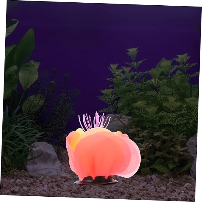 MERRYHAPY Artificial Silicone Coral Decoration for Fish Tank Glowing Water Grass Ornament Aquarium Accessory for Natural Aquatic Landscapes