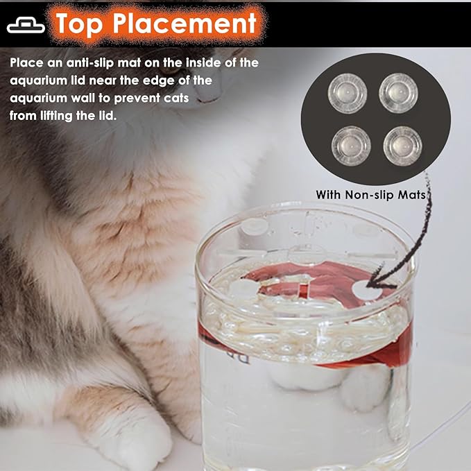 Clear Acrylic Lid for Round Aquarium, Cat Proof Fish Tank Top Cover, Cuttable Terrarium Anti-Jump Hood with Hole & Hinges, Folding Flip-top