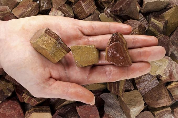 Fantasia Materials: 1 lb Brown Stripe Jasper Rough Stones from India