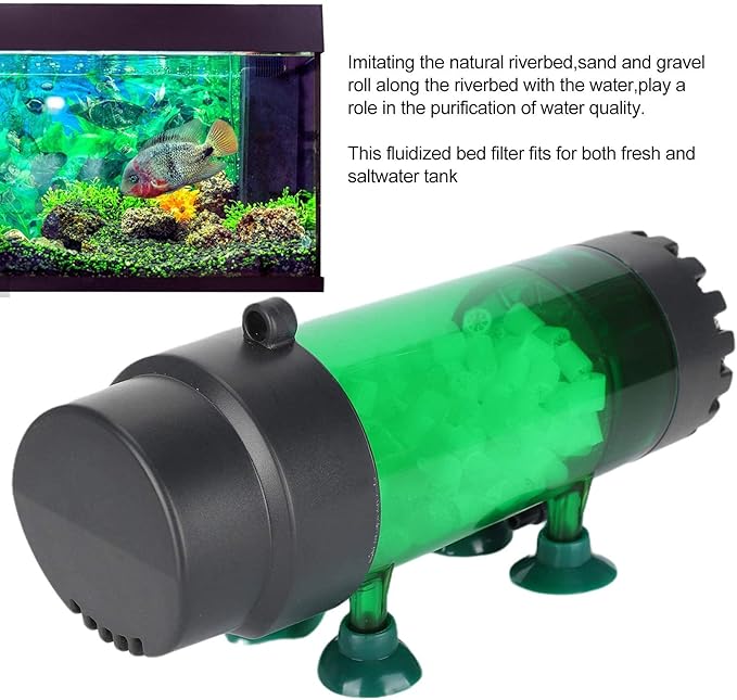 Zerodis Fluidized Bed Filter, Fish Bubble Media Filter Fish Cleaner Filter Aquarium Filter(Fluidized Bed LH300)