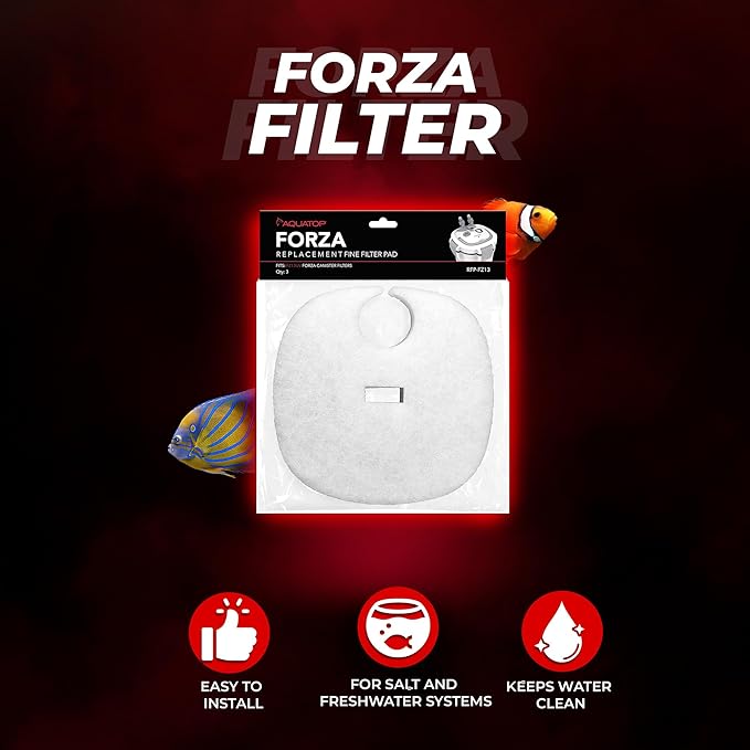 Aquatop Replacement White Filter Pads – Compatible with Forza FZ13 Canister Filters – Aquarium Filter Refills – Maintains Crystal Clear Water