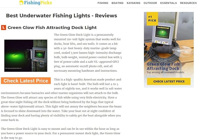 Replacement Bright Green 175 Watt Underwater Lamp w/ 50 Foot Cord 1pc