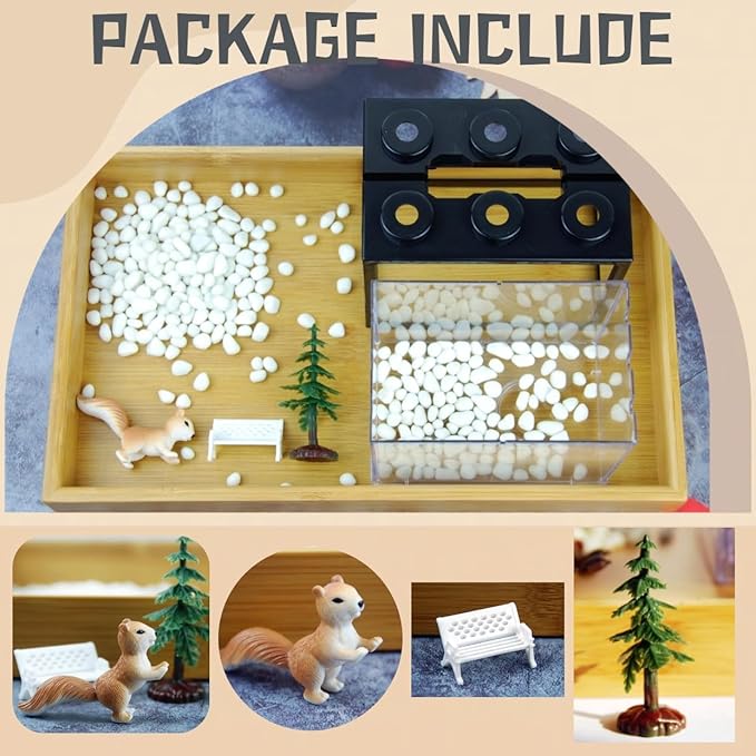 Small Sea Monkey Tank, Stackable Mini Betta Fish Tank Tinny Aquarium Kit with Aquarium Gravel, Moss Ball Tank Shrimp Tank 0.27 Gallon Acrylic Cube Fish Bowl for Shrimp Snails