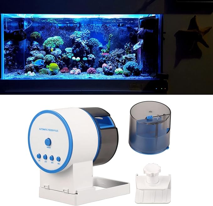 Automatic Fish Feeder for Aquarium, Auto Fish Food Dispenser with Timer, Battery Powered Food Feeding Timer for Small Turtle Fish Feeder Timer