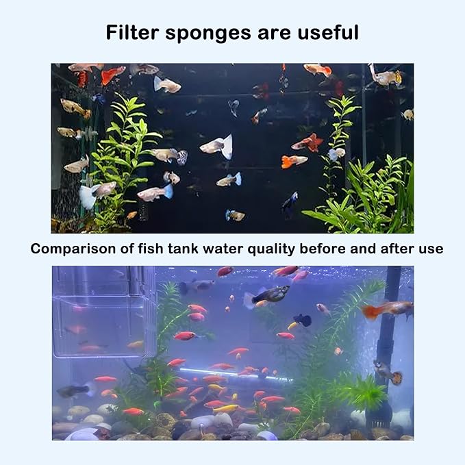 Delapan 5.9″ Pre-Filter Foam Replacement Sponge Filtration Kit for Pond Aquarium Fish Tank, 4 Pack