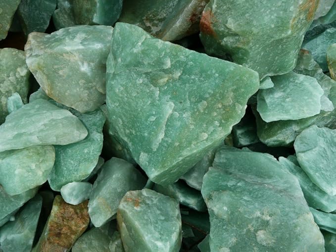 Fantasia Materials: 3 lbs Green Aventurine Rough Stones from Brazil
