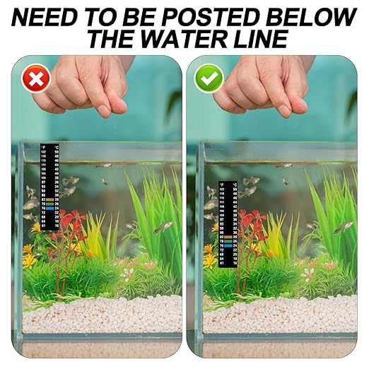 4pcs Aquarium Thermometer Strip, Adhesive Temperature Sticker Aquarium Thermometer Fish Tank Sticker Fish Tank Test Strips Fish Tank Thermometer Stick on for Brewing Aquarium