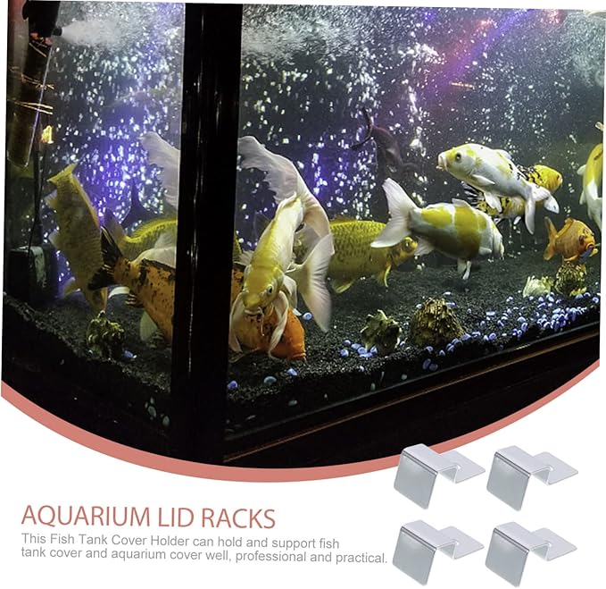 BESPORTBLE 16pcs Stainless Steel Aquarium Cover Holders Fish Tank Lid Support Clips Easy to Install Aquarium Accessories for Thick Glass and Wear-Resistant Design