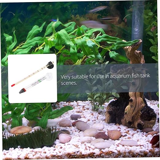 Amosfun 4pcs Fish Tank Thermometer Fish Tank Accessory Aquarium Submersible Glass Thermometer Gauge with Suction Cup Measurement Water Gauge