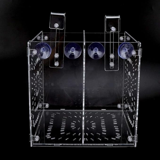 Zerodis Fish Isolation Breeding Box Acrylic Incubator Floating Aquarium Hatchery Breeding and Parenting Box for Fish Aquarium(20MC *20CM*20CM)