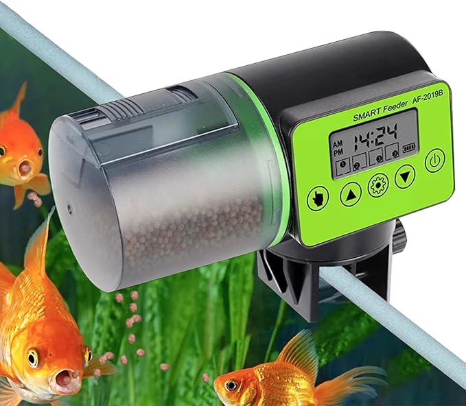 Automatic Fish Feeder for Aquarium,Auto Food Dispenser,Easy Programmable Fish Feeder for Aquarium, Small Fish Turtle Tank, Auto Feeding on Vacation Or Holidays Or Weekend
