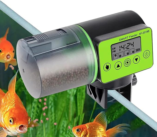 Automatic Fish Feeder for Aquarium,Auto Food Dispenser,Easy Programmable Fish Feeder for Aquarium, Small Fish Turtle Tank, Auto Feeding on Vacation Or Holidays Or Weekend