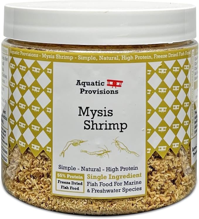 Aquatic Provisions Mysis Fish Food 2.5 oz, Freeze Dried, for Freshwater and Marine Aquarium Fish