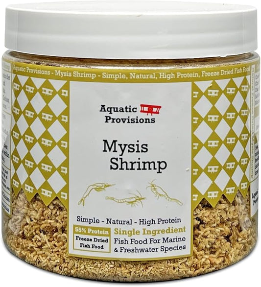 Aquatic Provisions Mysis Fish Food 2.5 oz, Freeze Dried, for Freshwater and Marine Aquarium Fish