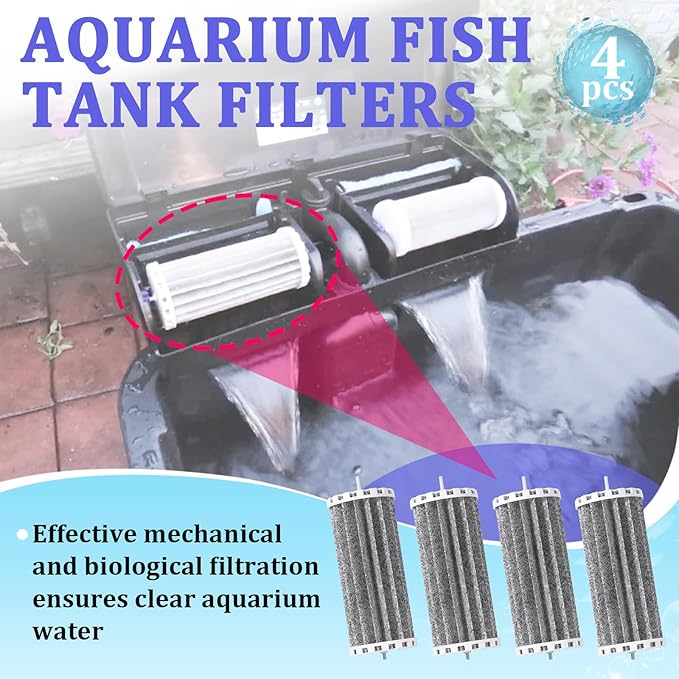 4PCS Aquarium Fish Tank Filters Compatible with Penguin 200 350 PRBW2350B, Penguin Bio-Wheel 200B 350B, Activated Carbon Aquarium Filter Cartridge Replacement, Hang-On Power Filter Replacement
