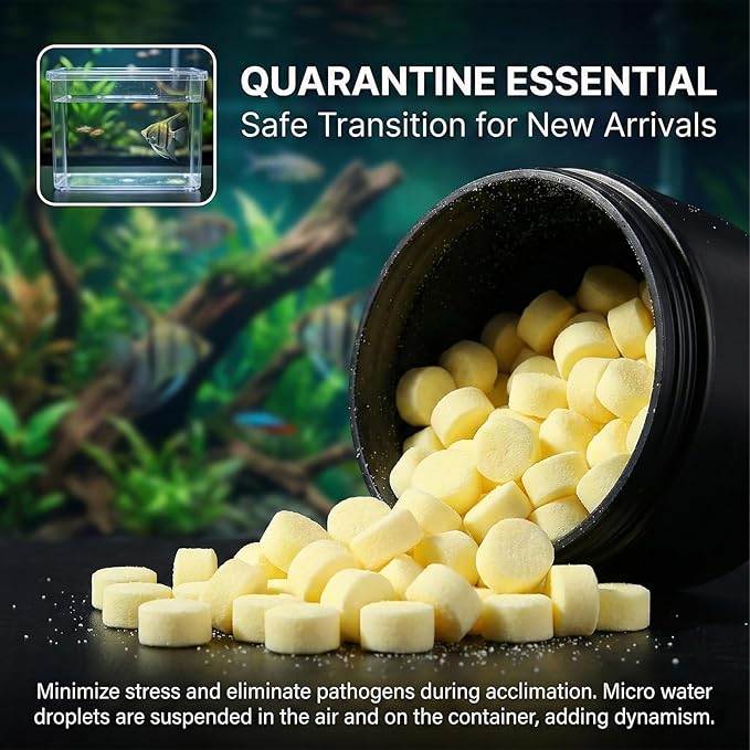MAQIHAN 150 Tablets Aquarium Salt Freshwater - Salt for Aquarium, Fish Tank Salt, Pond Salt Tablets Natural Mineral Sea Salt Formula for Freshwater Fish, Koi Pond, Goldfish & Betta Tank Water Care