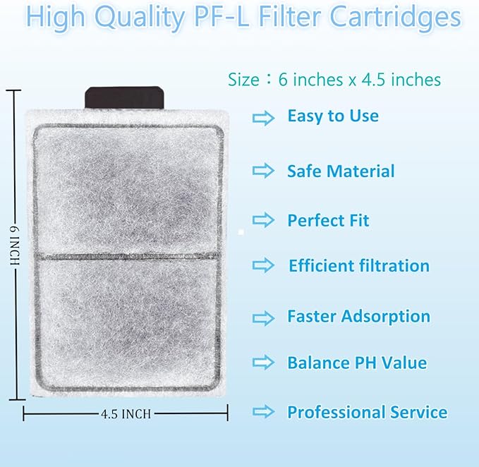 9 Pack PF-L Fish Tank Filter Cartridges, Aquarium Filter Cartridges Replacement Compatible with Top Fin Silenstream PF20, PF30, PF40 and PF75 Power Filters