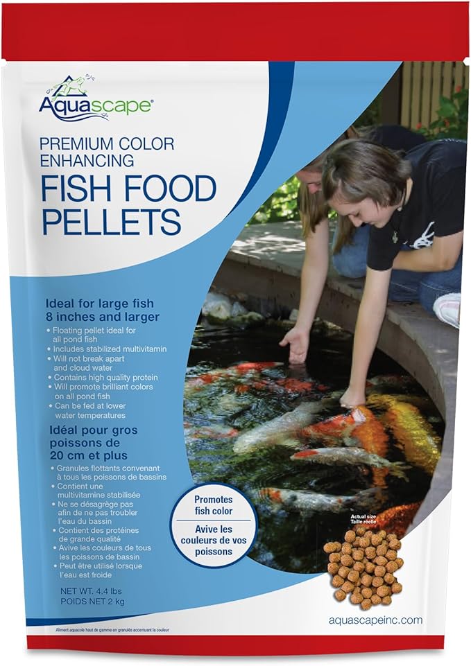 Aquascape Premium Color Enhancing Fish Food Pellets for Pond, Koi, Goldfish and More (4.4 lbs / 2 kg)