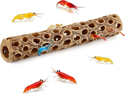 6“ Resin Cholla Wood Aquarium Décor Wood- Realistic Shrimp Hideout & Climbing Toy (6" L×1”Dia, 1pc)
