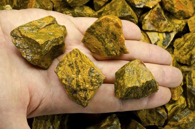 Fantasia Materials: 1 lb Tiger Jasper Rough Stones from India