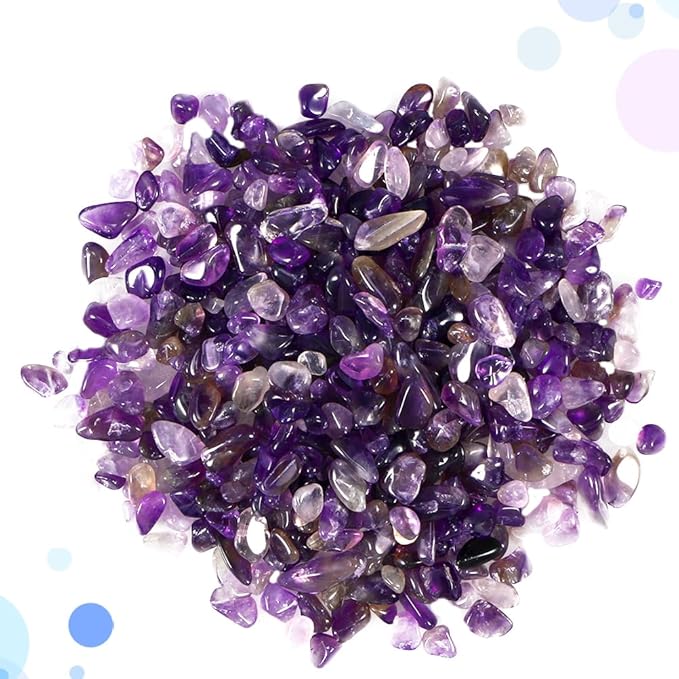 HOMSFOU Decorative River Rock Stones Fish Tank Decoration Botanical Decor Decorative Crystal Pebbles Mixed Pebbles Gravel Fish Tank Gravel Decor Stones White Crystal Purple Crystal Gravel