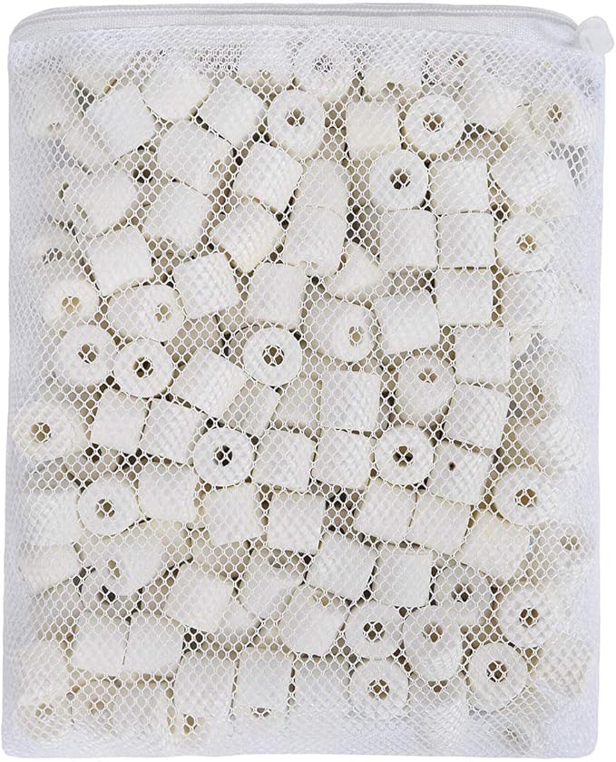 Wave Point 6 lbs Bio Ceramic Rings Aquarium Filter Media in 6 Free Mesh Bags for Freshwater Saltwater Fish Tank Pond Shrimp Canister Filter