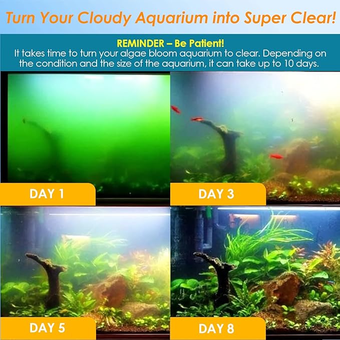 AquaMiracle Aquarium Filter for Green Water, U - V Fish Tank Filter with Timer (4/8/12/24 Hrs), Dual Mode (Aeration/Rainfall) Fish Filter for 40-120 Gallon Tanks, Flow Rate and Direction Adjustable