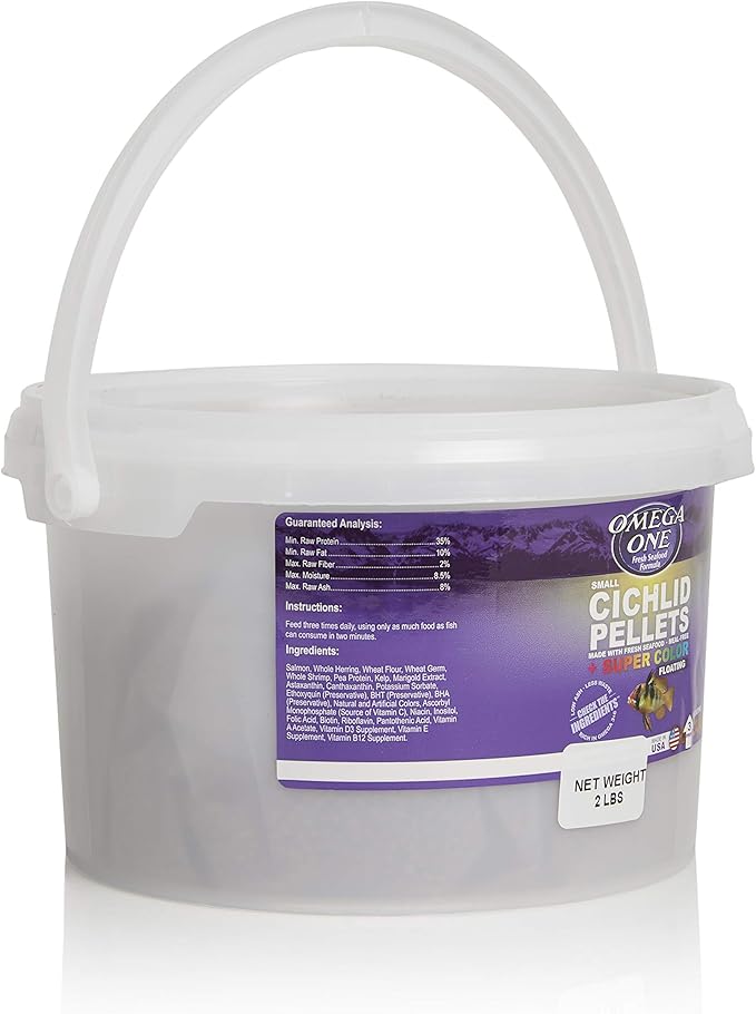 Omega One Super Color Floating Cichlid Pellets, Small, 2 lb x1