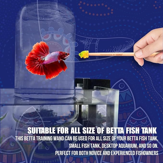 KOIKA Fish Training Stick Toys Fish Tank Decor Betta Training Wand (Fish Training Wand)
