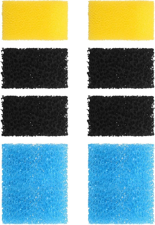 AquaMiracle Aquarium Filter Replacement Sponge, Fish Tank Filter Replacement Parts, Including 2 x Coarse Sponge, 2 x Fine Sponge & 4 x Carbonized Sponge, for 40-150 Gallon (for Model: HCF-314F)