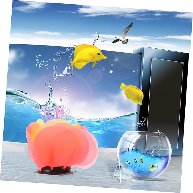 MERRYHAPY Artificial Silicone Coral Decoration for Fish Tank Glowing Water Grass Ornament Aquarium Accessory for Natural Aquatic Landscapes