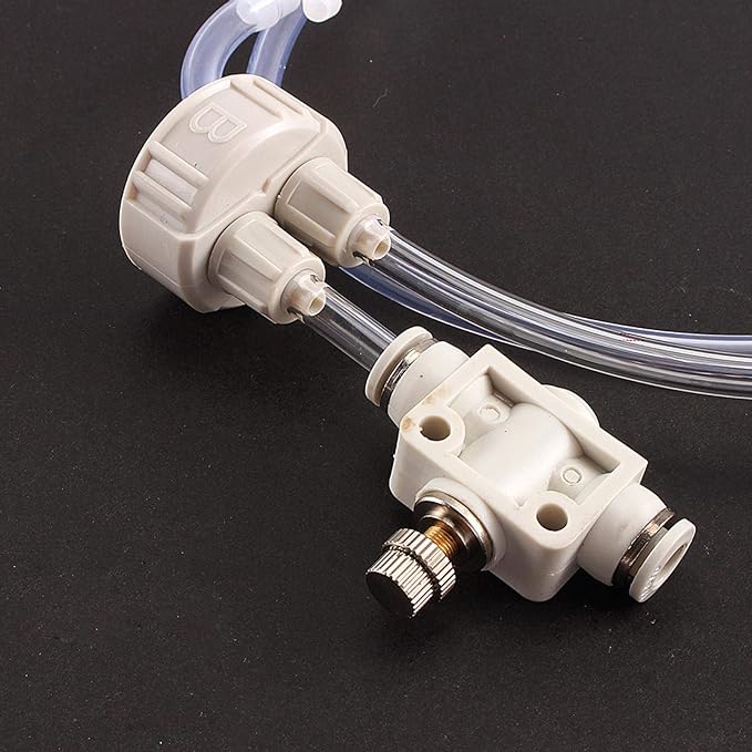 1Set CO2 Generator System Kit with Pressure Gauge, DIY Aquarium Planted CO2 System Pro Tube Valve Gauge Bottle Kit