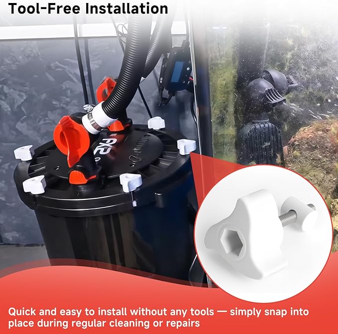 A20215 Replacement Lid Fastener Kit Compatible with Fluval FX6 FX5 FX4 FX2 Canister Filters, for Aquarium Filter Lid Lock Clips Accessories, Filter Parts with 6 Fasteners & 12 Barrel Nuts, 6 Pack