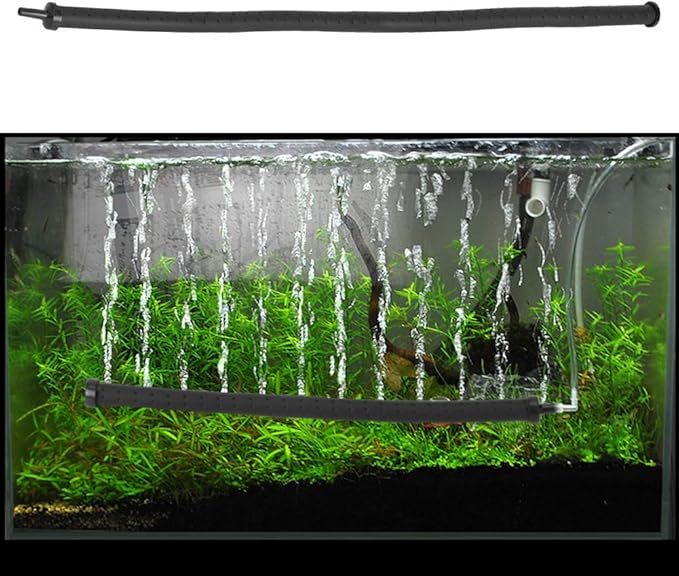 Aquarium Air Bubble Bar Plastic Bendable Wall Air Diffuser Fish Air Stone Bubble Release Oxygen Diffuser Bar for Making Fantasy Bubble Walls (45cm)