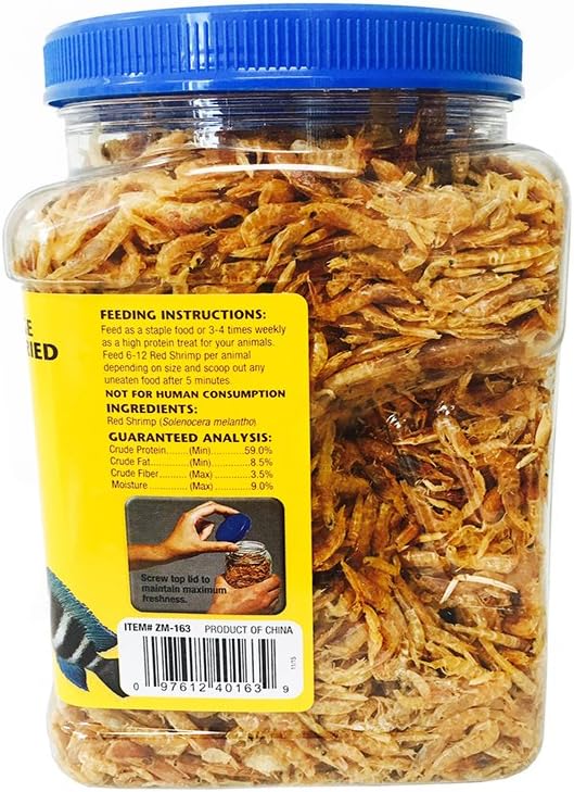 Zoo Med Large Sun-Dried Red Shrimp Aquatic Turtle Food 10 oz.