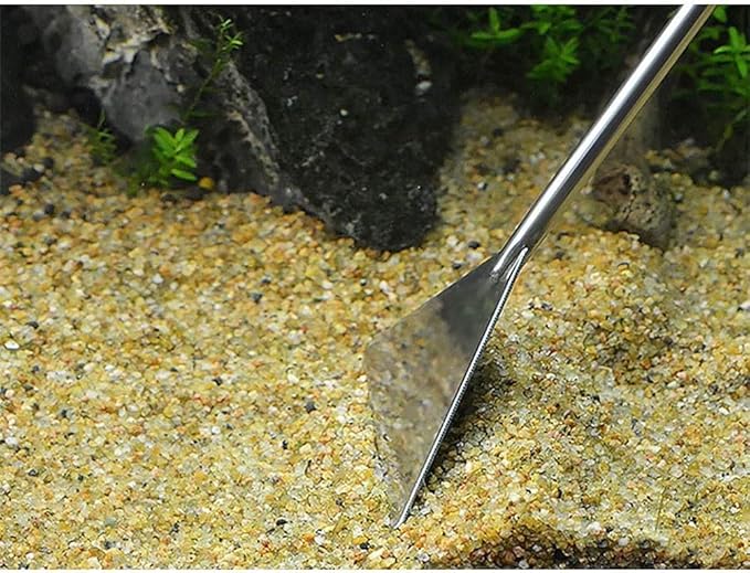Utoolmart Substrate Spatula Stainless Steel Aquarium Fish Tank Aquatic Plants Tool 2 pcs