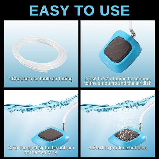 XpertMatic Aquarium Air Stone, 2 Inch Fish Tank Air Stone Disc, Nano Aquarium Bubble Stone, Ultra-High Dissolved Bubbler Airstone for Aquarium Fish Tank, and Hydroponic, SainSmart Air Pump Accessories