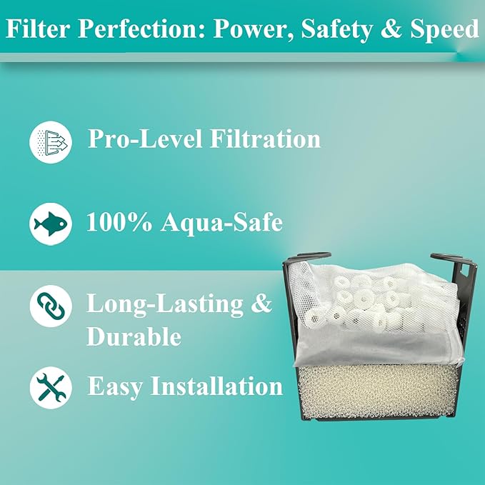 AquaClear 2 Set Three-Stage Filters Media Maintenance Kit Replacement for 70 Power Filter, Fish Tank Filter for 40-to-70 Gallon Aquariums