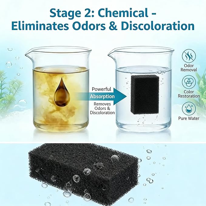 4-Pack Upgraded Filter Maintenance Kit, Compatible with AquaClear 30/150 (30-Gallon) Power Filter, Replacement Media Set Including Carbon, Ammonia Remover & Zeolite for Crystal Clear Aquarium Water