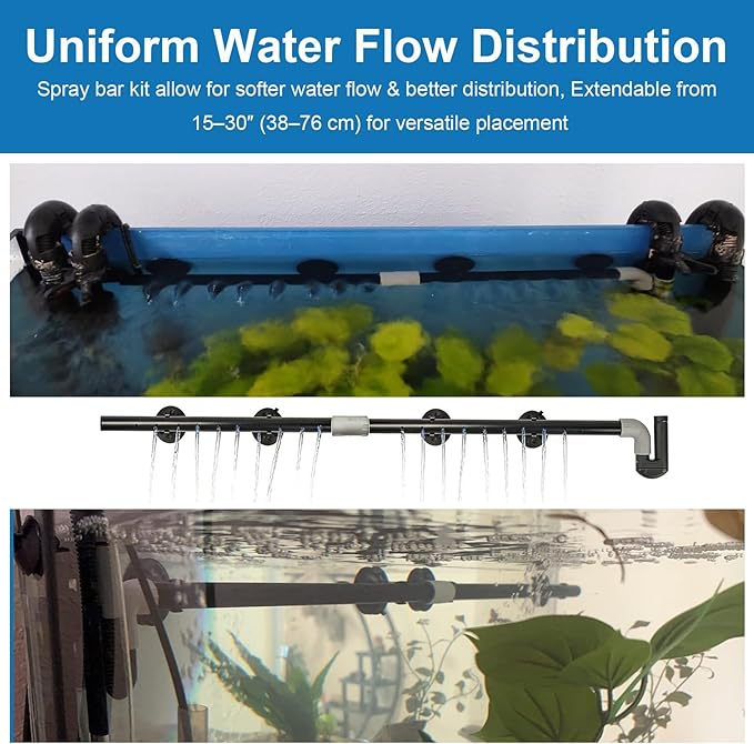 Aquarium Spray Bar Kit AHGA234 - Compatible with Hagen Fluval 06 & 07 Series Canister Filters, Optimize Water Flow, Aquarium Water Inlet Outlet Tube Kit for Freshwater/Saltwater Aquariums