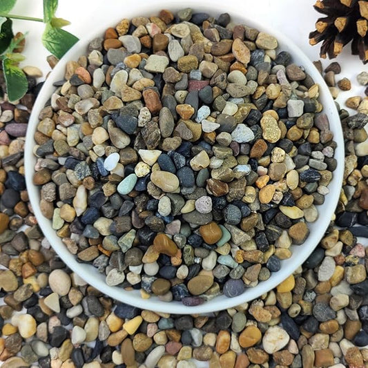 YISZM 20lbs Natural River Rocks, 1/4" Aquarium Gravel Small Rocks for Plants Pea Gravel for Fish Tank, Decorative Pebbles for Gardening, Flower Pots, Vase Fillers, Indoor Water Fountains, Landscaping
