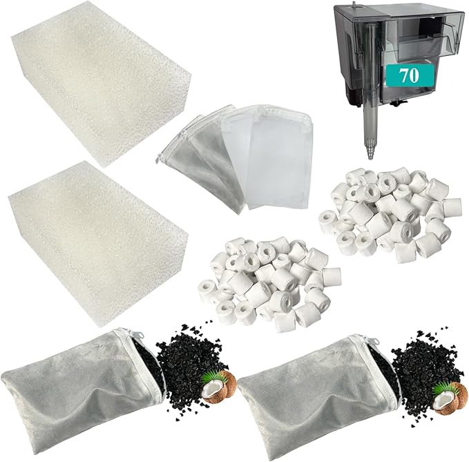 AquaClear 2 Set Three-Stage Filters Media Maintenance Kit Replacement for 70 Power Filter, Fish Tank Filter for 40-to-70 Gallon Aquariums