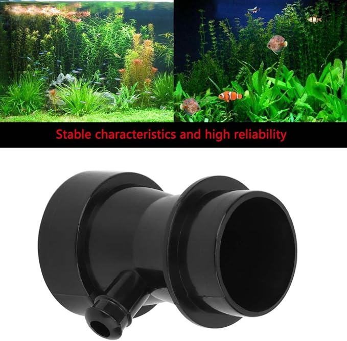 GLOGLOW Aquarium Venturi Tube Black Air Suction Nozzle for Protein Skimmer, Increase Air Intake Volume 14g, Both Ends 3cm 2cm Outer Diameter, for Saltwater Freshwater Tank Pump Separator U